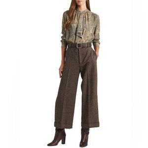 Lauren Ralph Paisley Ruffled Georgette Blouse in Multi